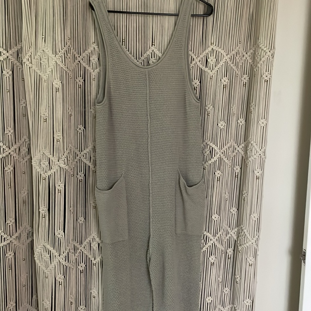 Free People Gray Knit Jumpsuit